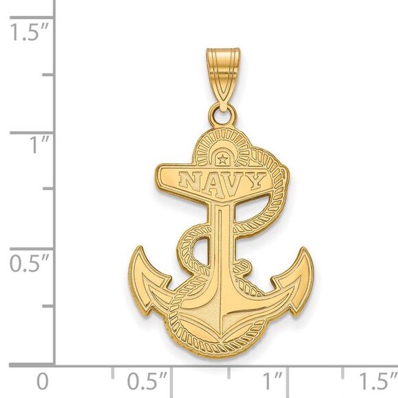 10k Yellow Gold U.S. Naval Academy XL Pendant - Picture 2 of 3